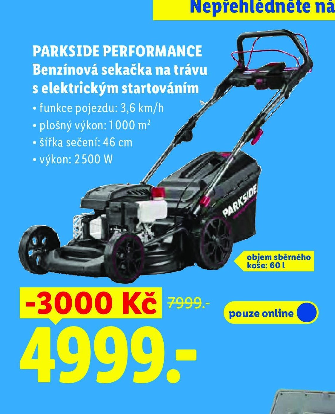 PARKSIDE PERFORMANCE Benzínová sekačka na trávu s elektrickým startováním