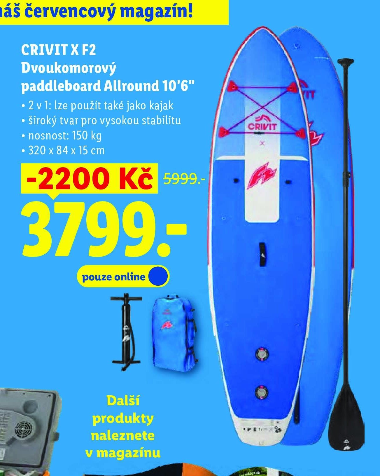 CRIVIT X F2 Dvoukomorový paddleboard Allround 10'6