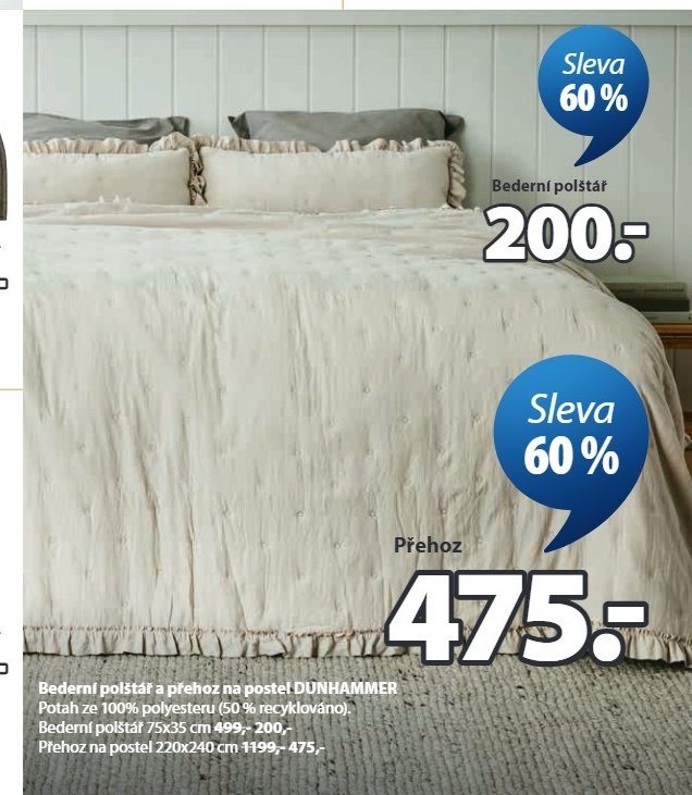 Bederní polštář a přehoz na postel DUNHAMMER - Jysk akcniletaky.com