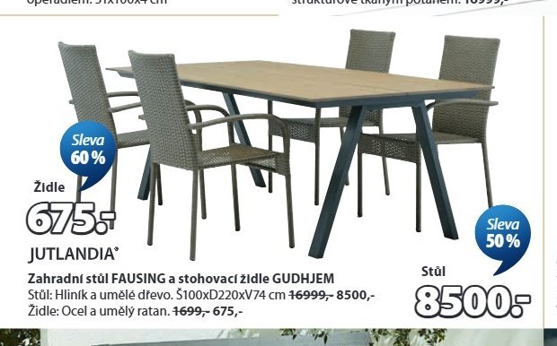 Zahradní stůl FAUSING a stohovací židle GUDHJEM - Jysk akcniletaky.com
