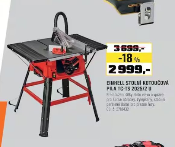 EINHELL STOLNÍ KOTOUČOVÁ PILA TC-TS 2025/2 U - OBI akcniletaky.com