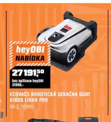 ECOVACS ROBOTICKÁ SEKAČKA GOAT A1600 LIDAR PRO