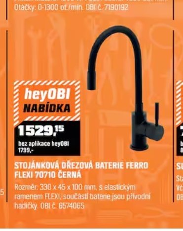 STOJÁNKOVÁ DŘEZOVÁ BATERIE FERRO FLEXI 70710 ČERNÁ