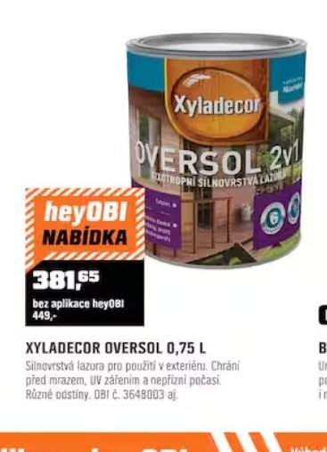 XYLADECOR OVERSOL 0,75 L - OBI akcniletaky.com