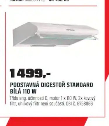 PODSTAVNÁ DIGESTOŘ STANDARD BÍLÁ 110 W - OBI akcniletaky.com