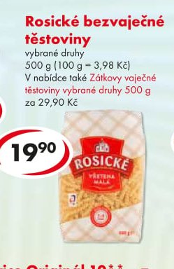 Rosické bezvaječné těstoviny