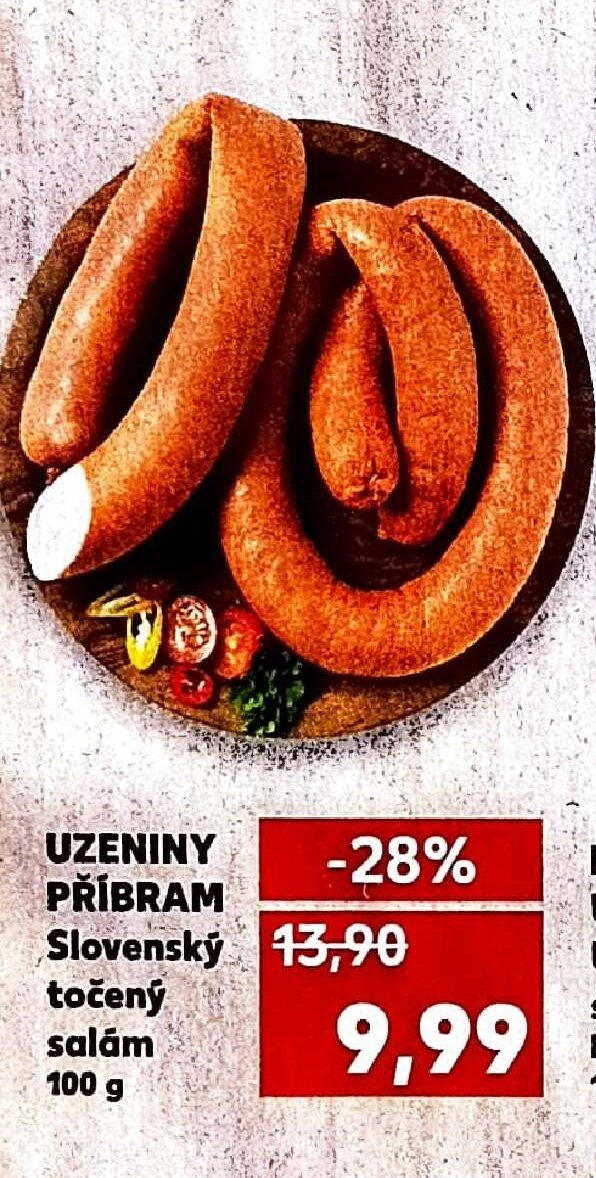 UZENINY PŘÍBRAM Slovenský točený salám 100 g