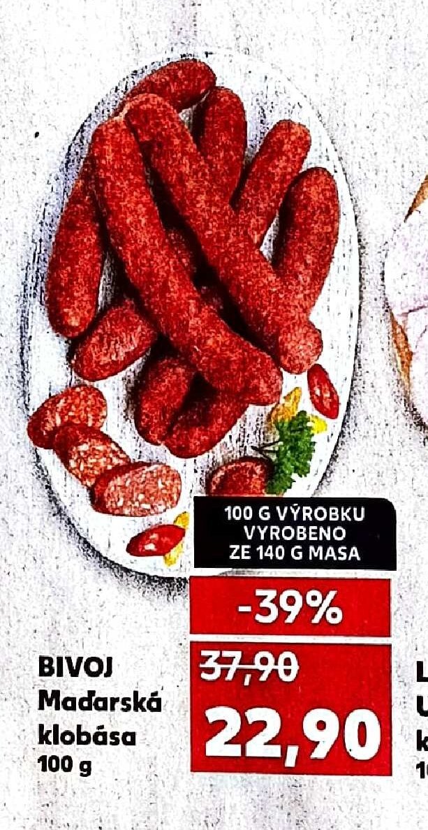 BIVOJ Maďarská klobása 100 g