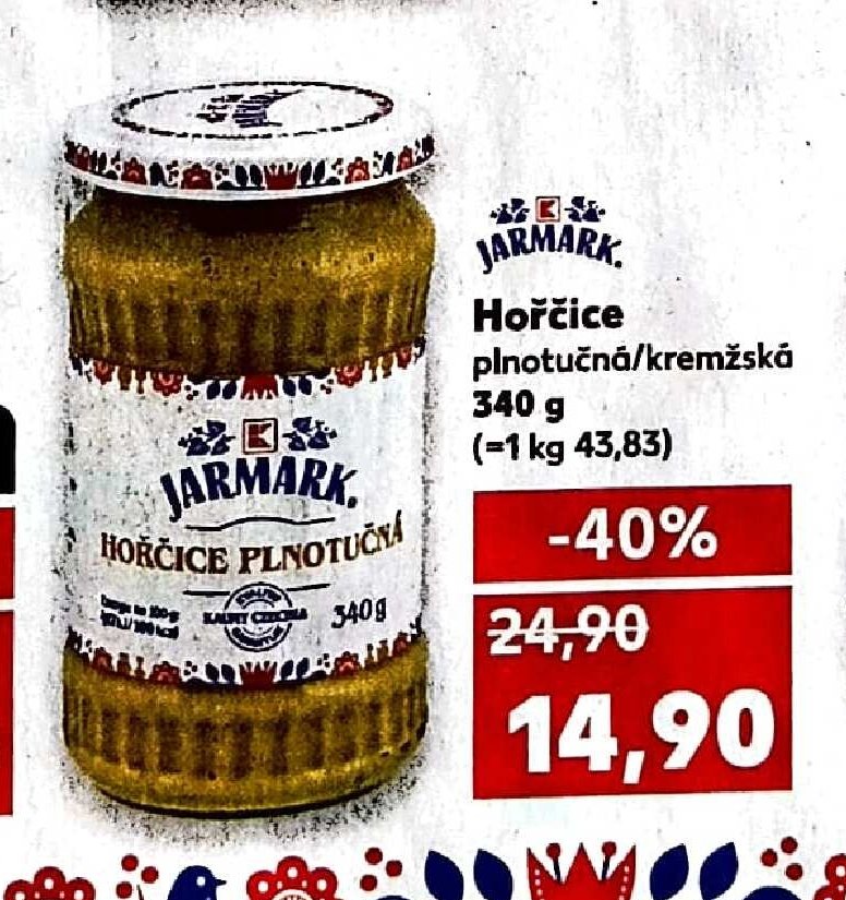 Hořčice plnotučná/kremžská 340g
