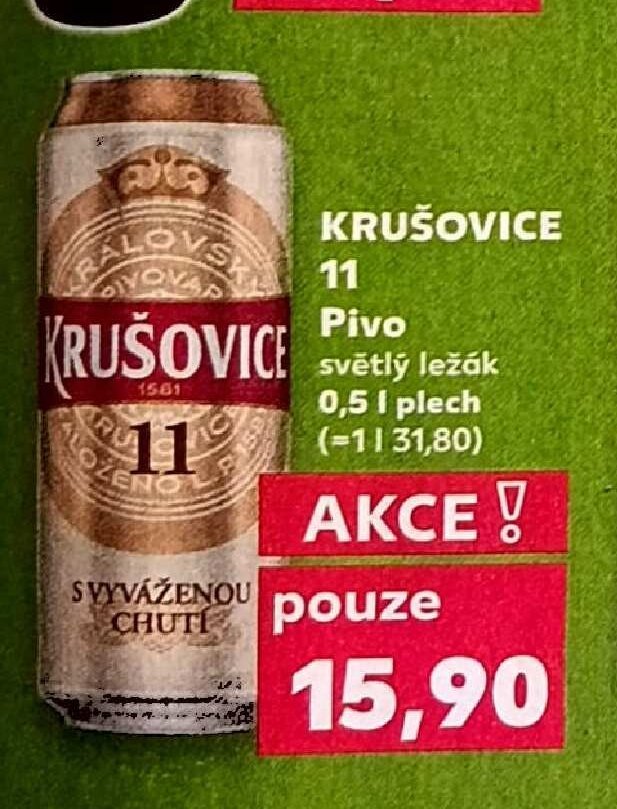 Krušovice 11 Pivo světlý ležák 0,5 l plech