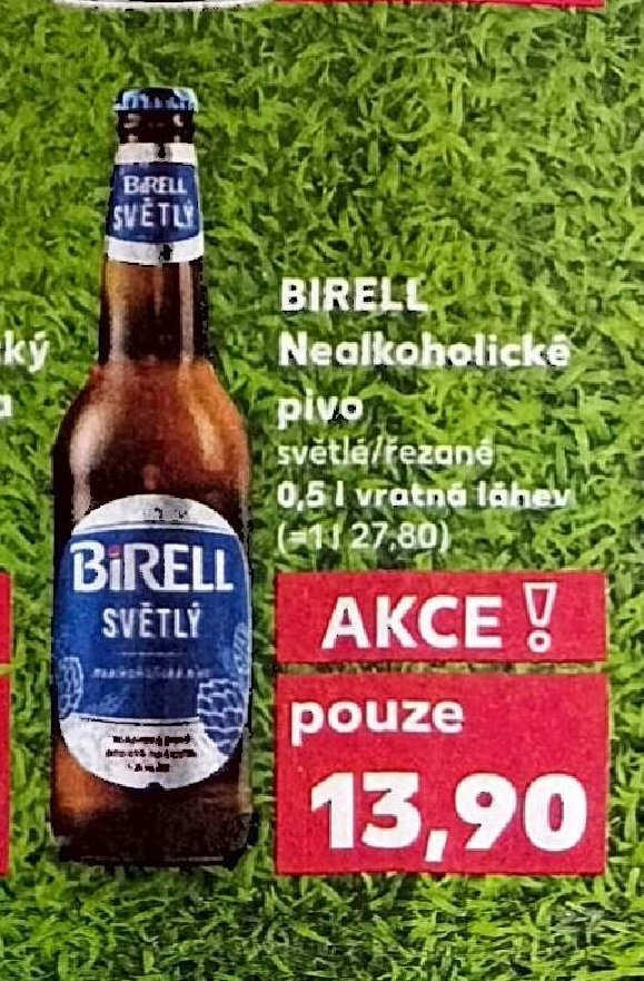 Birell Nealkoholické pivo světlé/řezané 0,5 l vratná láhev