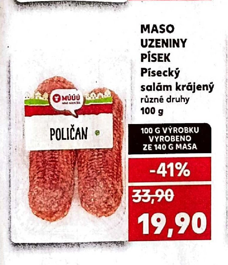 Maso Uzeniny Písek salám krájený