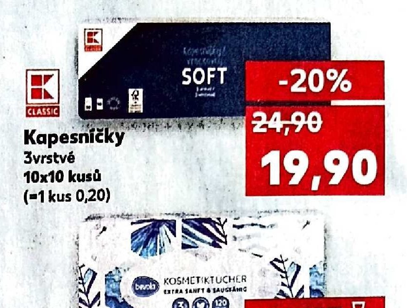 Kapesníčky 3vrstvé 10x10 kusů