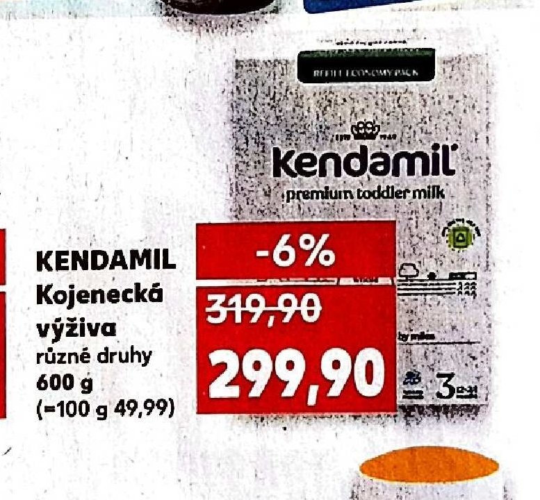 KENDAMIL Kojenecká výživa různé druhy 600 g