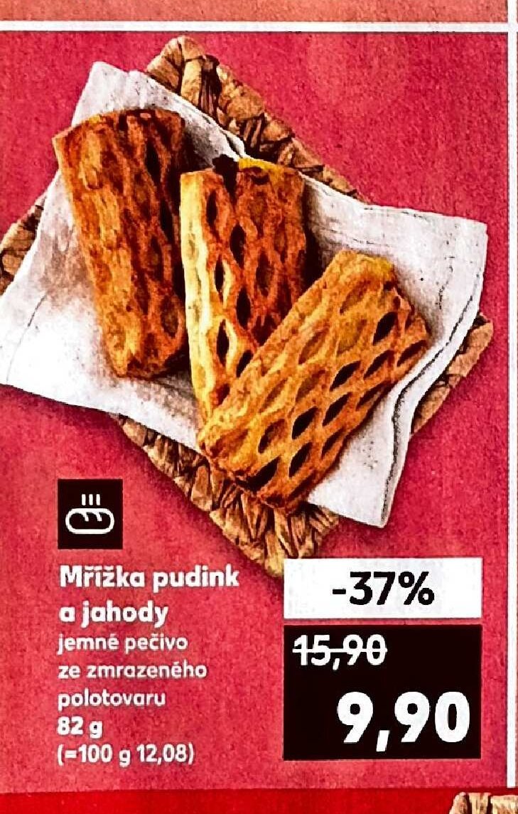 Mřížka pudink a jahody