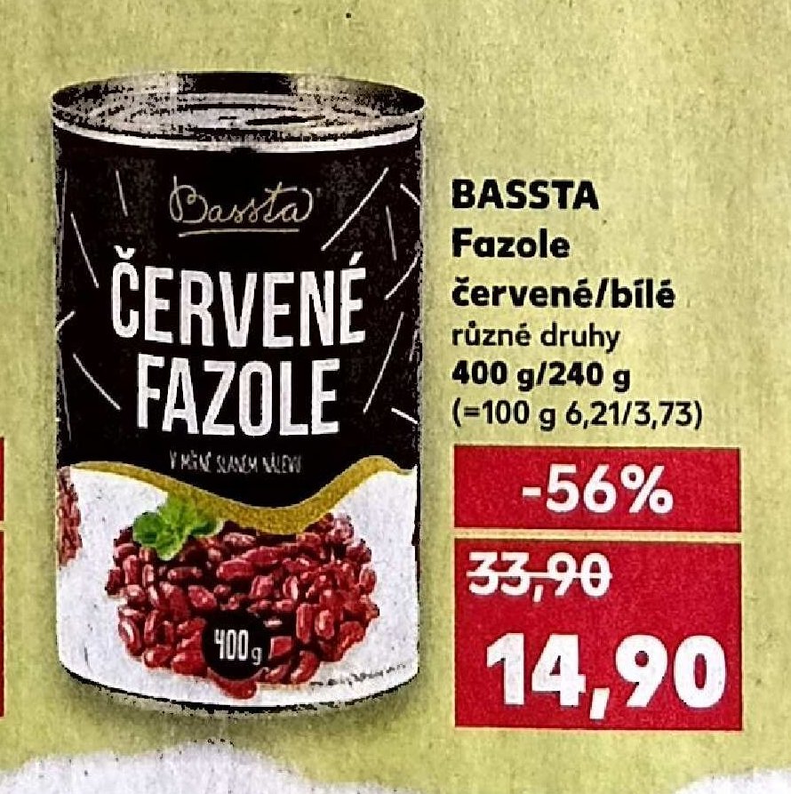 Bassta Fazole červené/bílé