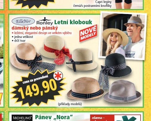 Ronley Letní klobouk dámský nebo pánský
