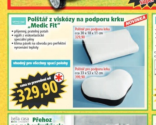 Polštář z viskózy na podporu krku Medic Fit