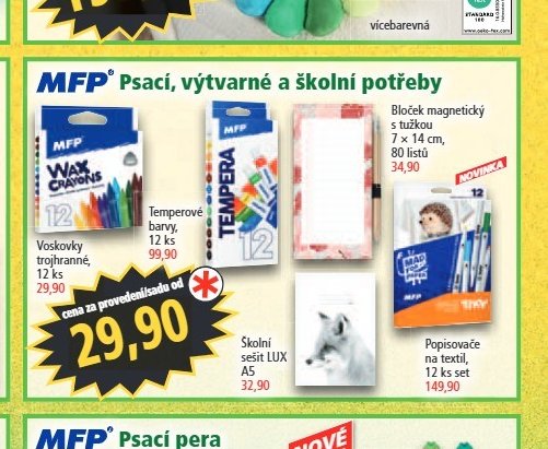 Psací, výtvarné a školní potřeby (MFP)