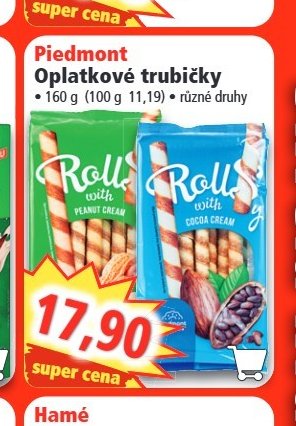 Piedmont Oplatkové trubičky
