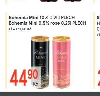 Bohemia Mini 10% 0,25l PLECH, Bohemia Mini 9,5% rose 0,25l PLECH