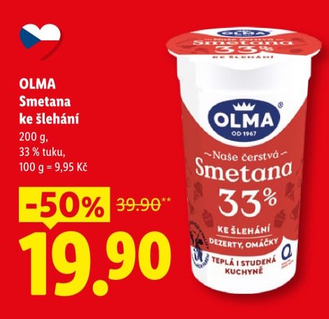 OLMA Smetana ke šlehání