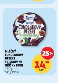 MLÉČNÝ ČOKOLÁDOVÝ DEZERT S LÍSKOVÝMI OŘÍŠKY BONI