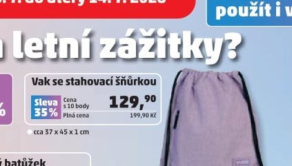 Vak se stahovací šňůrkou