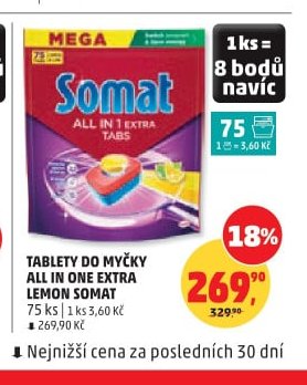 Tablety do myčky All In One Extra Lemon Somat