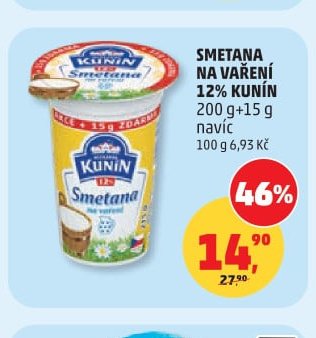 Smetana na vaření Kunín