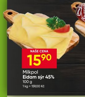 Milkpol Eidam sýr 45% 100 g
