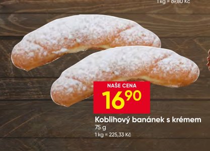 Koblihový banánek s krémem