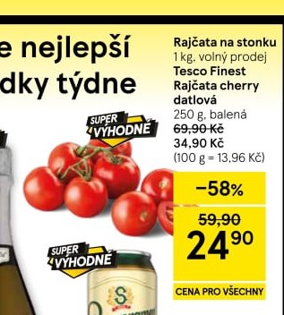 Rajčata na stonku Tesco Finest