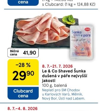 Le & Co Shaved Šunka dušená v páře nejvyšší jakosti