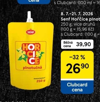 Senf Hořčice plnotučná 250 g