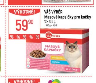 Váš Výběr Masové kapsičky pro kočky 12x100 g
