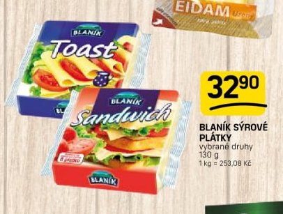 Blaník toast / sandwich plátky 130 g