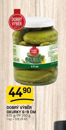 Dobrý výběr okurky 6-9 cm