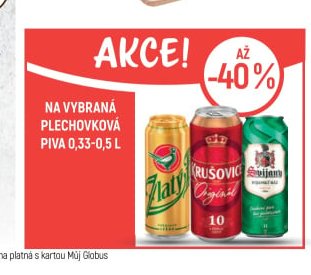 Plechovková piva (Zlatý Bažant, Krušovice, Svijany)
