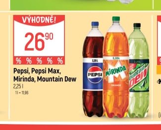 Pepsi, Pepsi Max, Mirinda, Mountain Dew