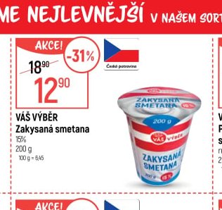 VÁŠ VÝBĚR Zakysaná smetana