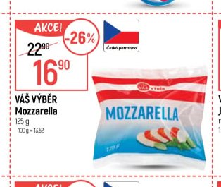 VÁŠ VÝBĚR Mozzarella