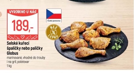 Selské kuřecí špalíčky nebo paličky Globus