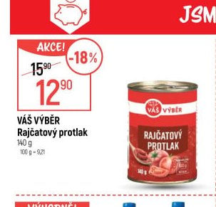 Váš Výběr Rajčatový protlak 140g