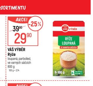 Váš Výběr Rýže loupáná 800g