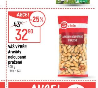 Váš Výběr Arašídy neloupané pražené 400g