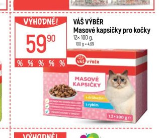 Váš Výběr Masové kapsičky pro kočky 12x100g