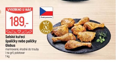 Selské kuřecí špaličky nebo paličky Globus