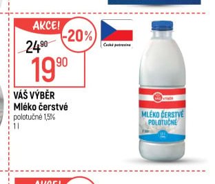 Váš Výběr Mléko čerstvé polotučné