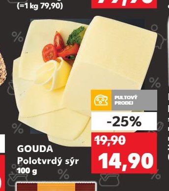 GOUDA Polotvrdý sýr